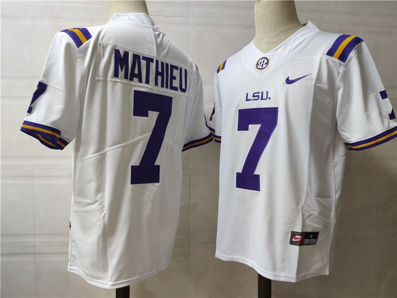 Men LSU Tigers #7 Mathieu White Nike 2025 NCAA Jersey